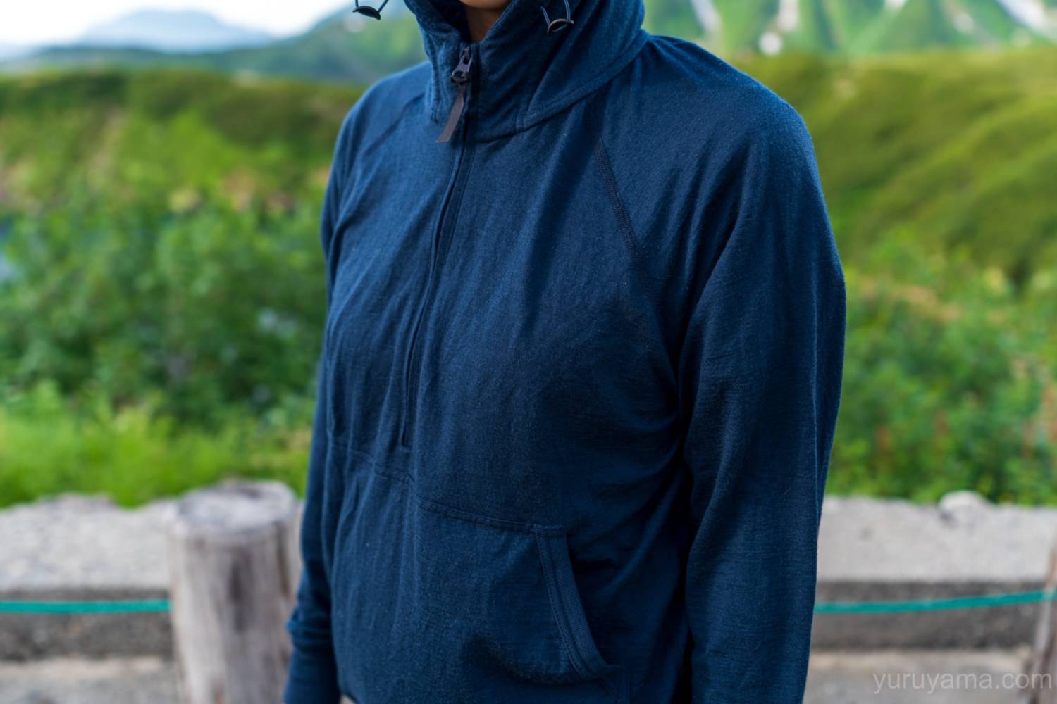 山と道／100% Merino Light Hoody Blue Gray XL - 登山用品