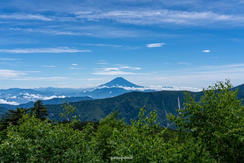 千枚小屋から見える富士山の画像