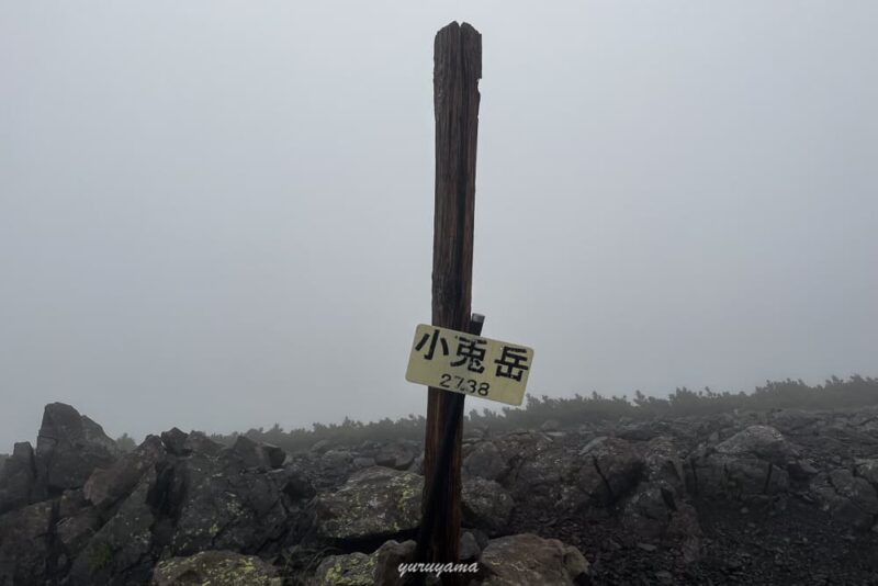 再び展望のない小兎岳の山頂の画像