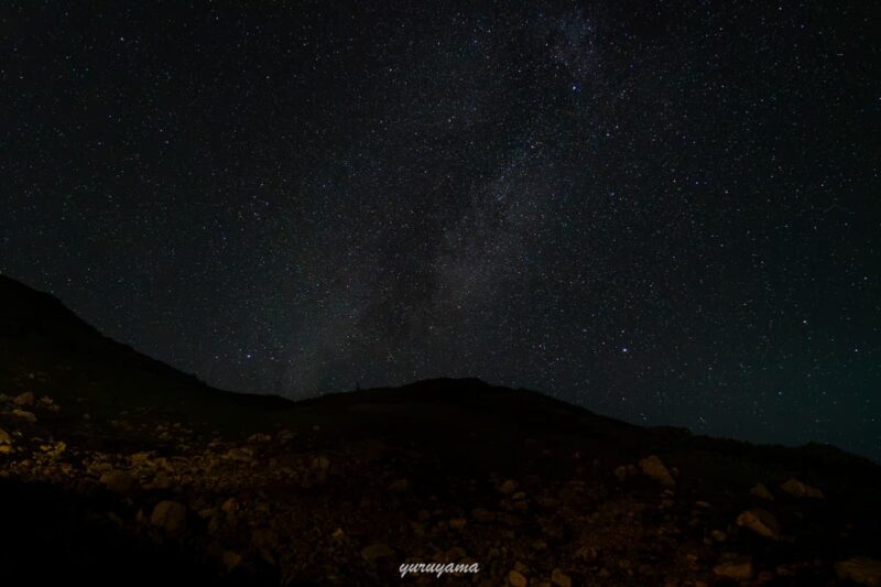 三俣山荘テント場での星空の画像