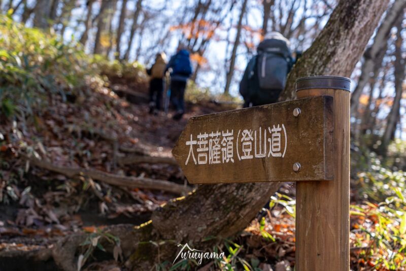 大菩薩嶺登山道を示す道標