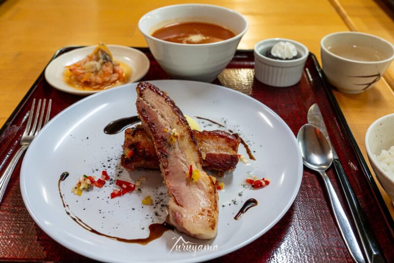 尾瀬小屋の夕食の画像