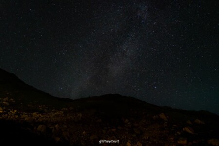 三俣山荘テント場での星空の画像